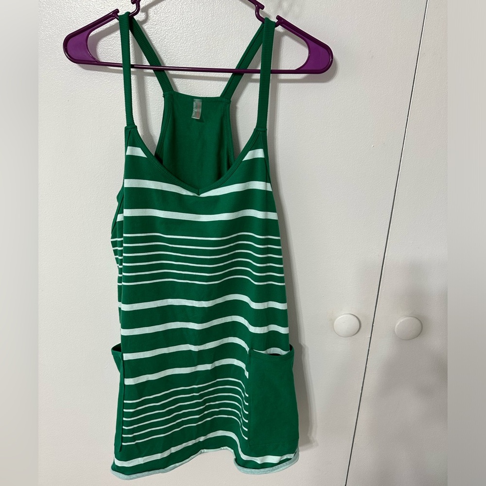 NWOT free people hot shot mini green stripe